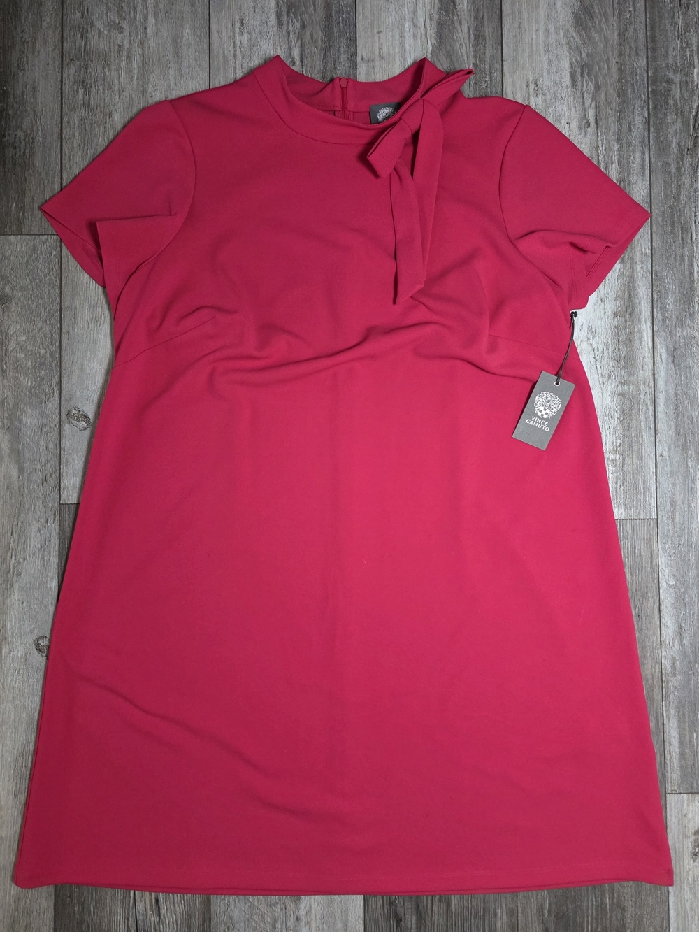 Vince Camuto Fuchsia Bow-Neck Shift Dress Plus Size 18W *NWT